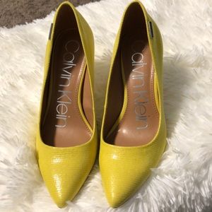 Yellow Calvin Klein pumps